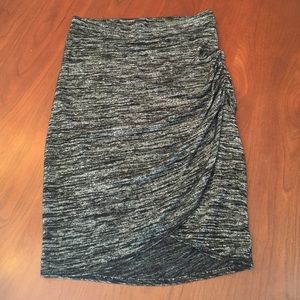 Aritzia marled knit faux wrap skirt